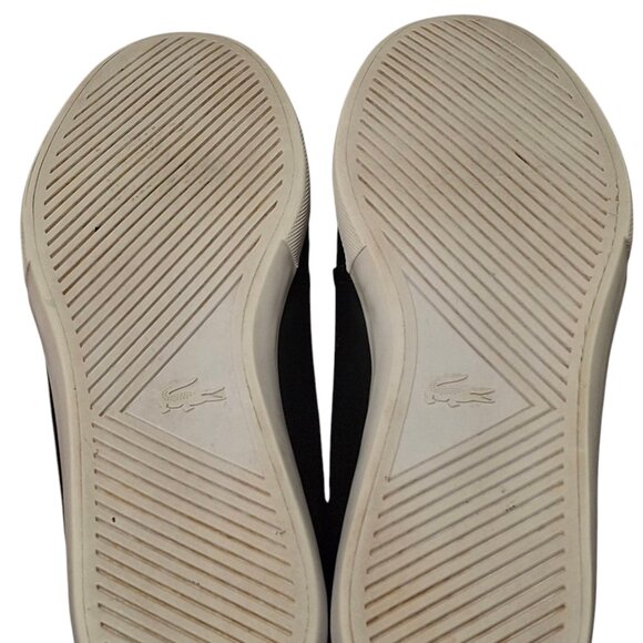 Men Lacoste Sneakers Asparta  Black Leather Mid Top Lace Up Shoe Sz 13 - Picture 8 of 8